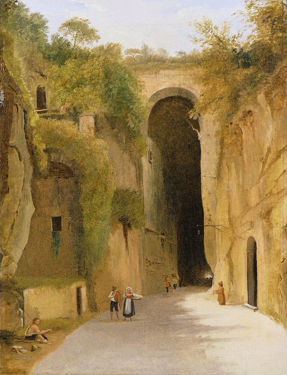 A Crypta Napoletana, a Posillipo domb alatt, Nápoly, 1840 körül alkotó: Neapolitan School