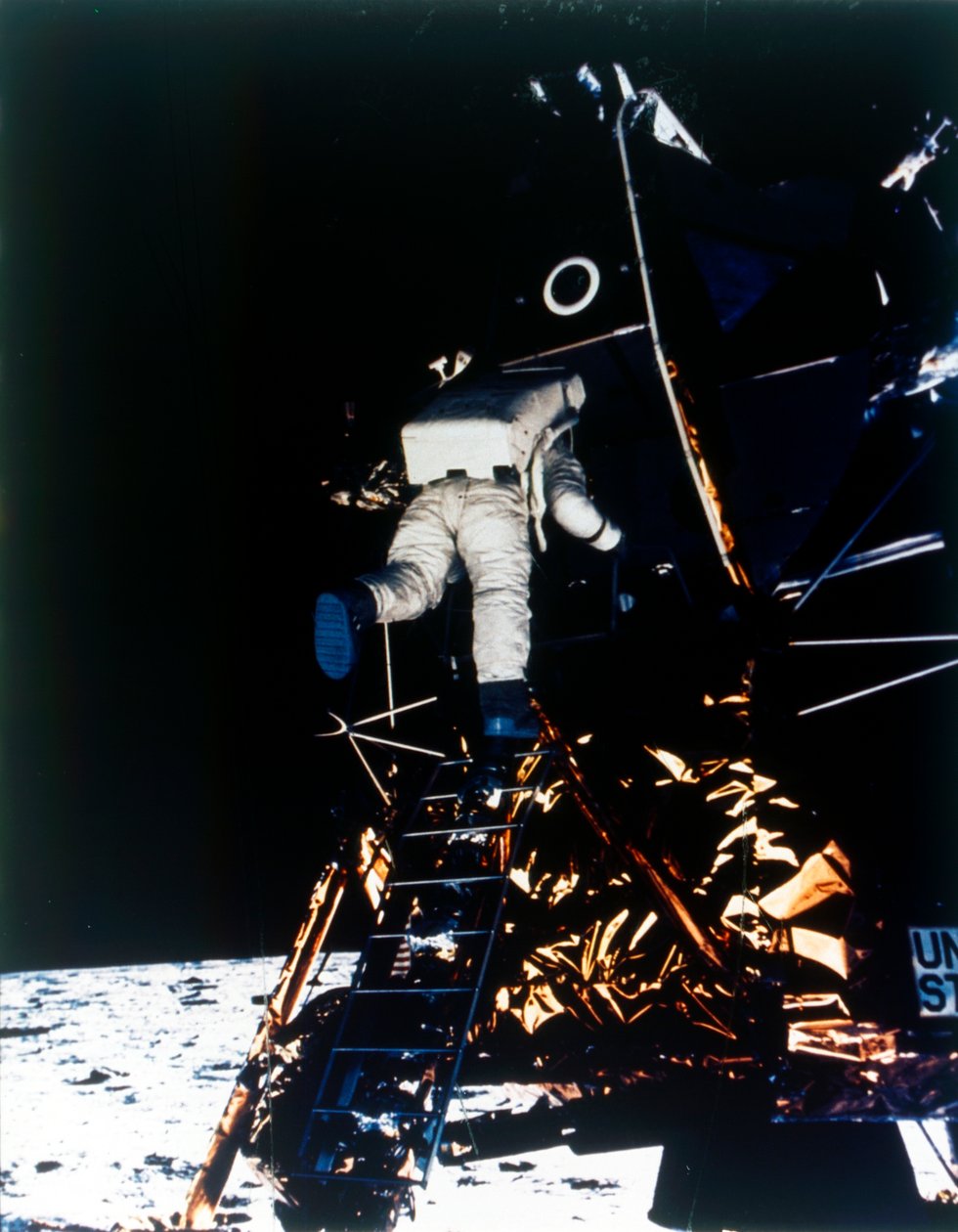 Buzz Aldrin a Lunar Module, Apollo II küldetésből származik, 1969. július. alkotó: Neil Armstrong