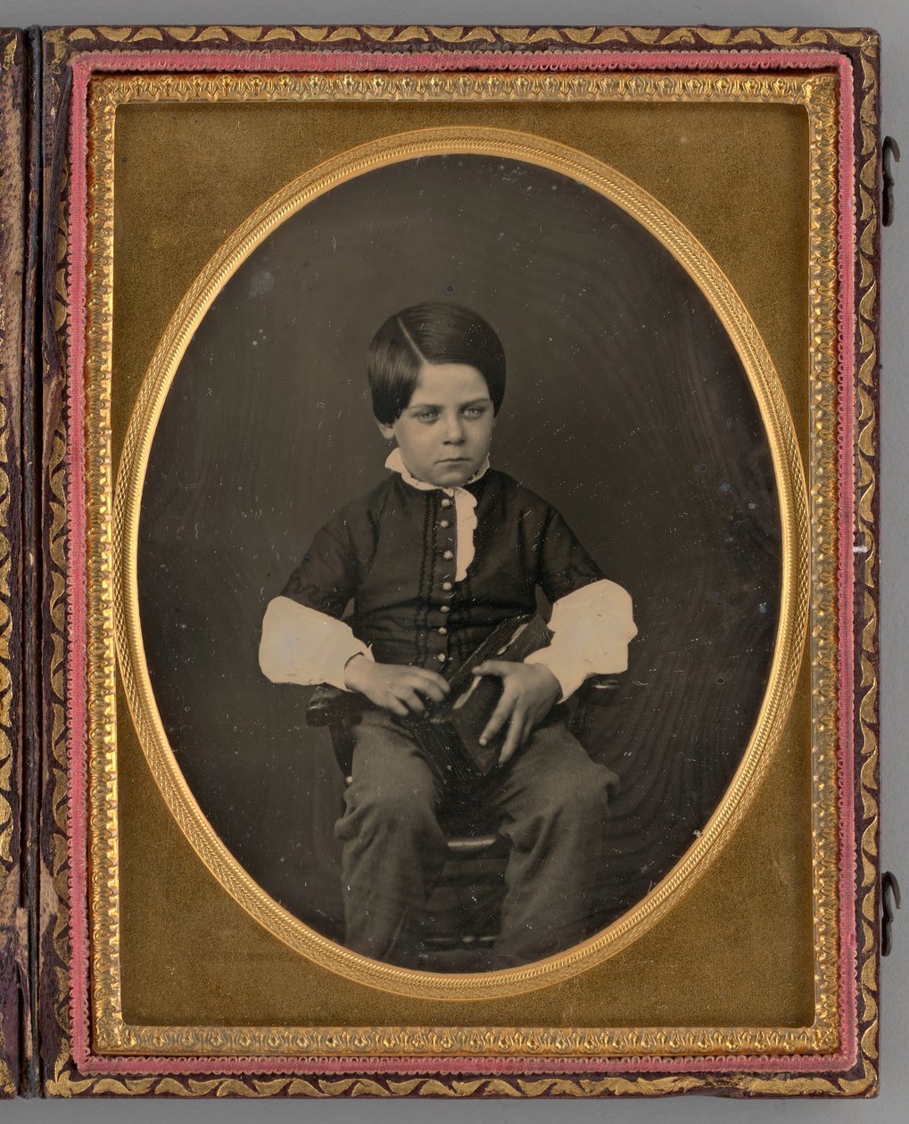 Egy ülő fiú névtelen portréja, 1853. alkotó: Nelson