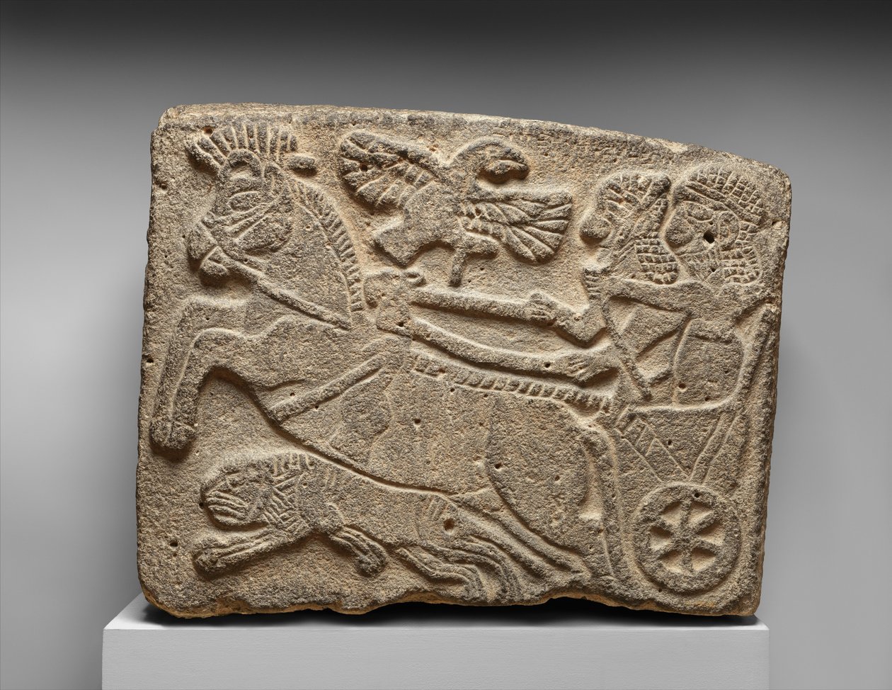 Ortosztát dombormű: oroszlánvadászat, Kr.e. 9. század (bazaltfestett) alkotó: Neo Hittite Neo Hittite