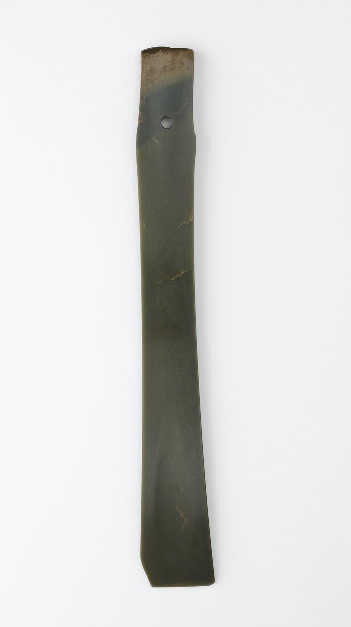 Villás véső (zhang) Qijia kultúra (jáde (nefrit)) alkotó: Neolithic Period Chinese School