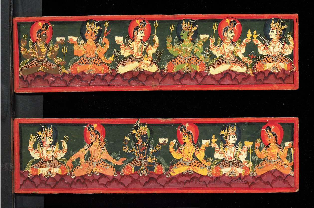 Könyvborítók egy Shaiva kéziratból (átlátszatlan wc fán) alkotó: Nepalese School