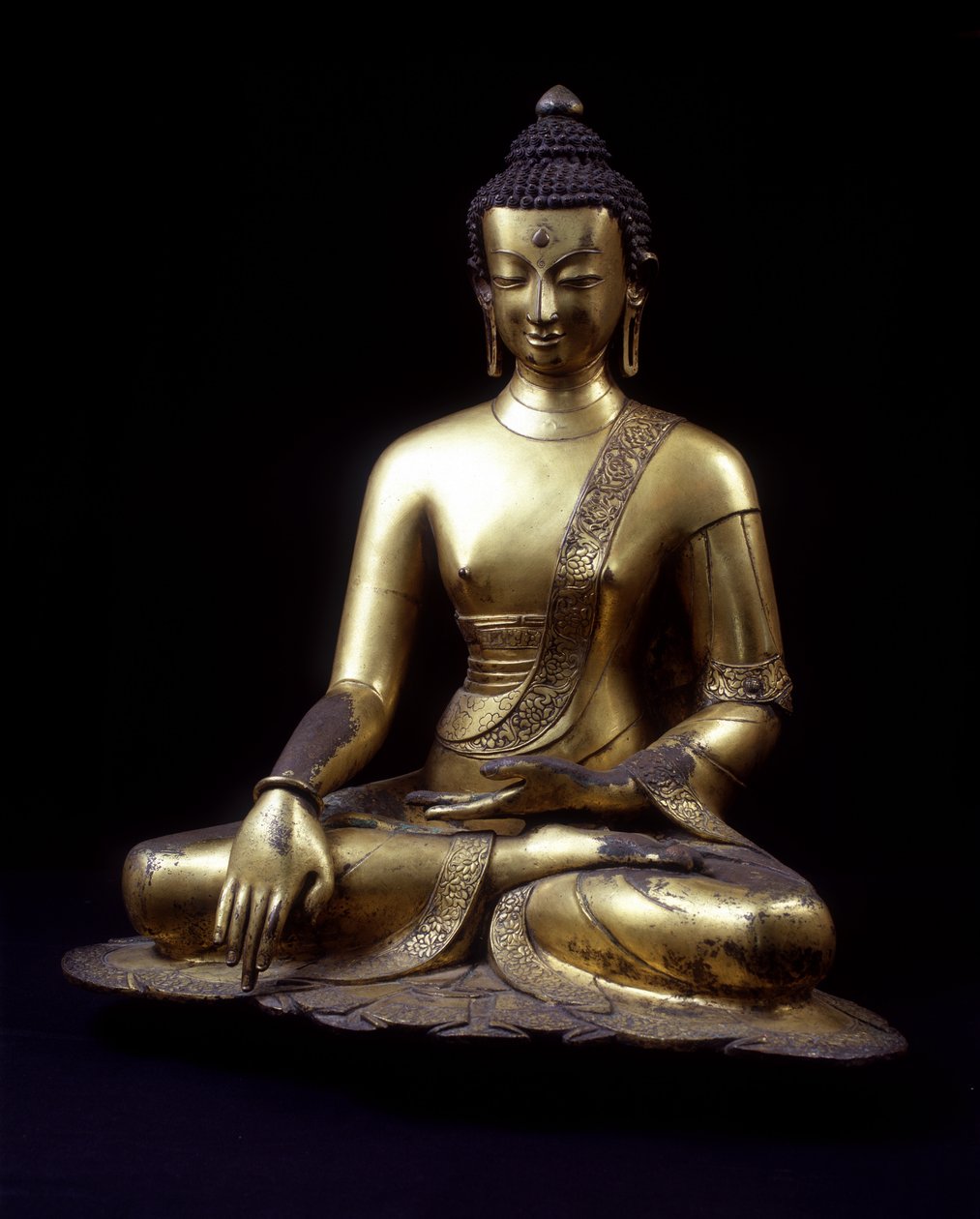 Buddha szobor. Nepál 15. század. 60 cm. alkotó: Nepalese School
