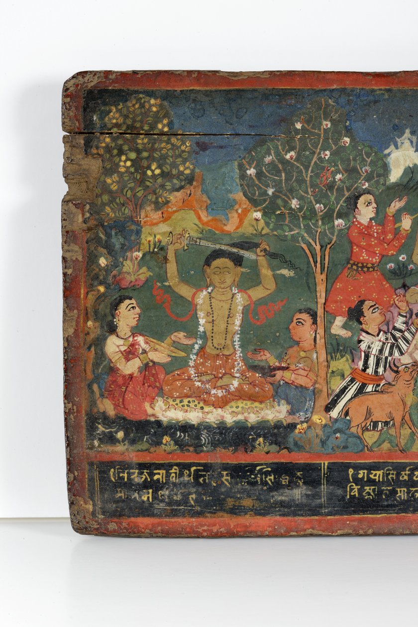 Részlet egy buddhista kéziratos borítóról (átlátszatlan wc fán) alkotó: Nepalese School