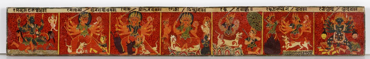 Devimahatmya kéziratos borító (átlátszatlan wc fán) alkotó: Nepalese School
