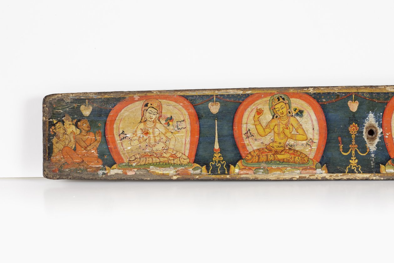 Az öt védelem kézirata, hátlap, 1138 (átlátszatlan wc és tinta fára) alkotó: Nepalese School