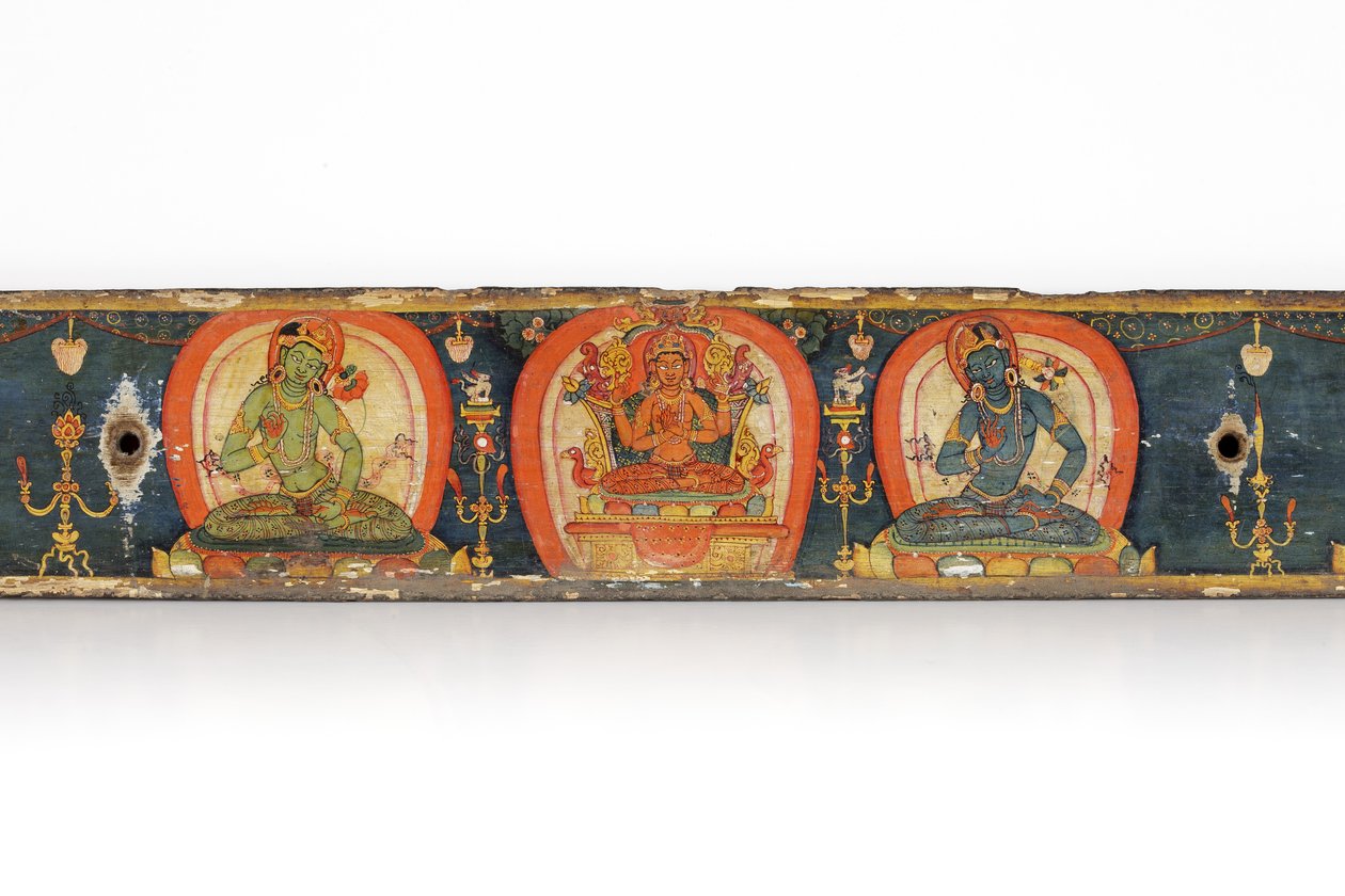 Az öt védelem kézirata, hátlap, 1138 (átlátszatlan wc és tinta fára) alkotó: Nepalese School