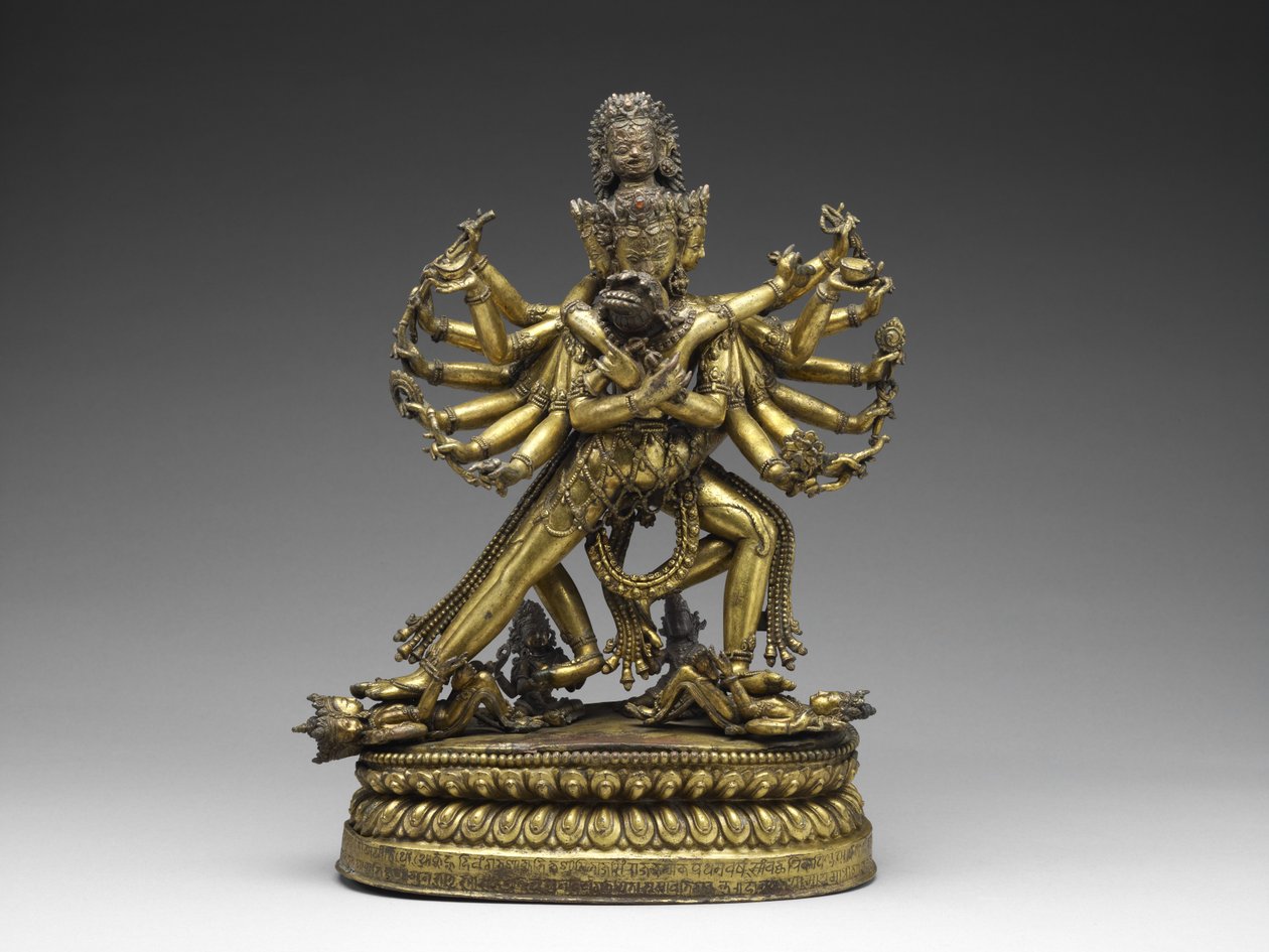 Shastradhara (Fegyverhordozó) Hevadzsra, c. 1531 (aranyozott réz és pigment) alkotó: Nepalese School