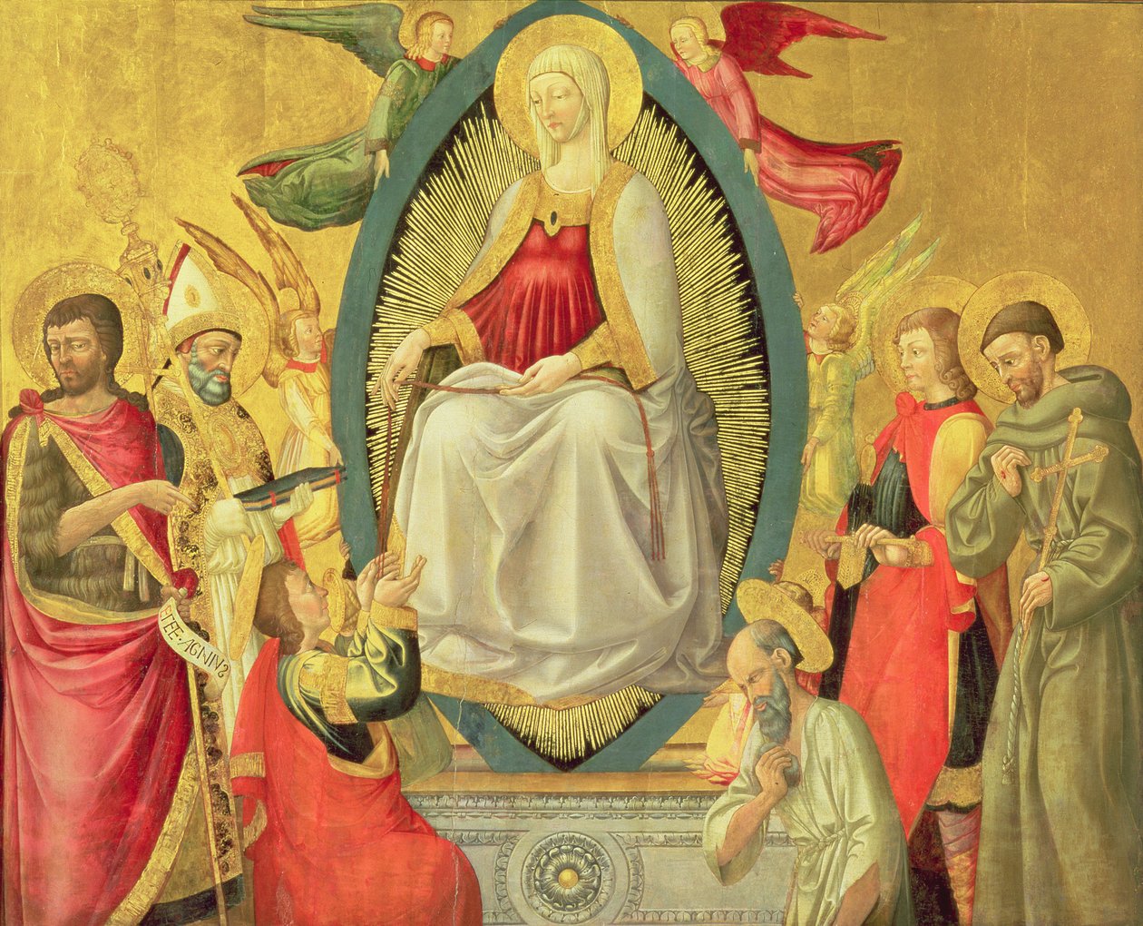 A Szűz mennybemenetele, 1465 (tojástempera és arany a panelen) alkotó: Neri di Bicci