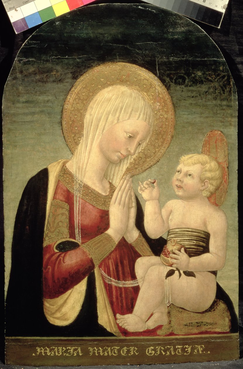 Madonna és gyermek gránátalmával (tempera a panelen) alkotó: Neri di Bicci