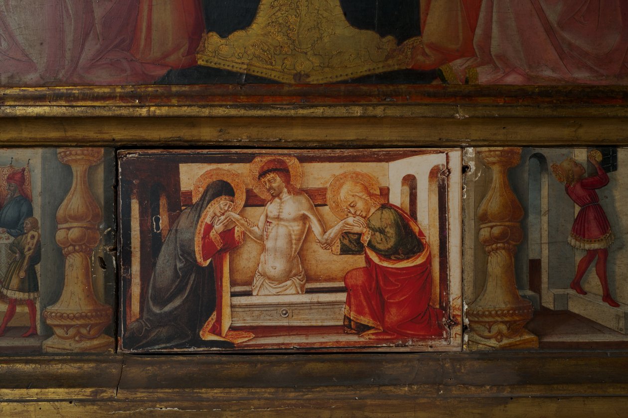 Részlet a Szűz koronázásából (tempera fán) alkotó: Neri di Bicci