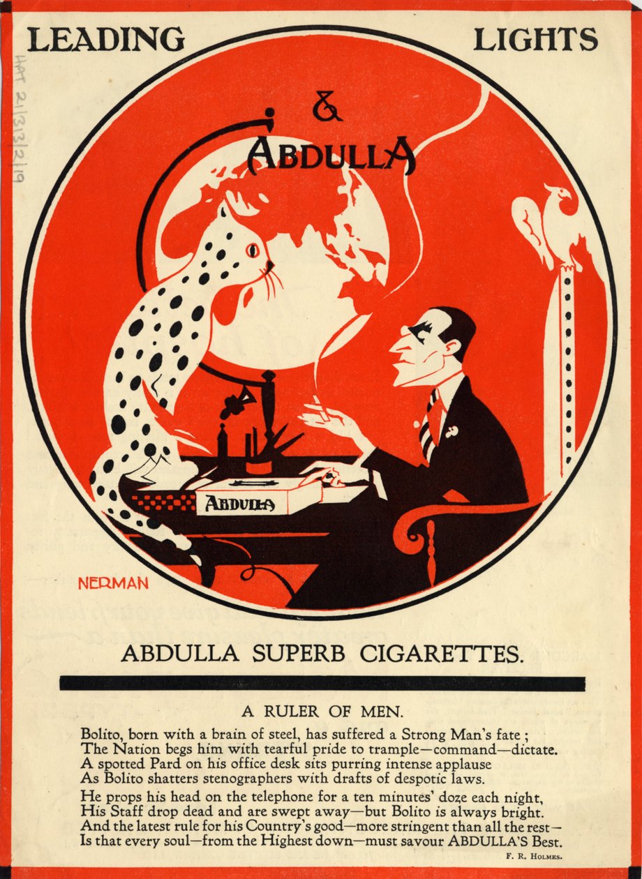 Abdulla cigaretták, 1920-as évek alkotó: Nerman