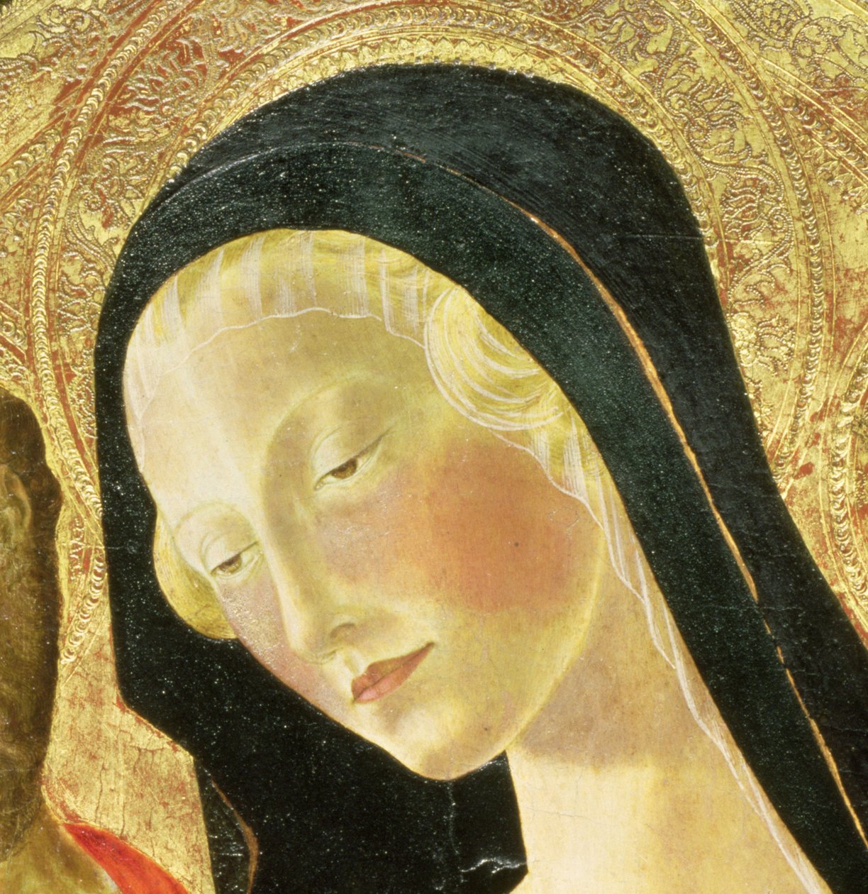 Madonna és gyermek (tempera a panelen) (9306 részlet) alkotó: Neroccio di Landi