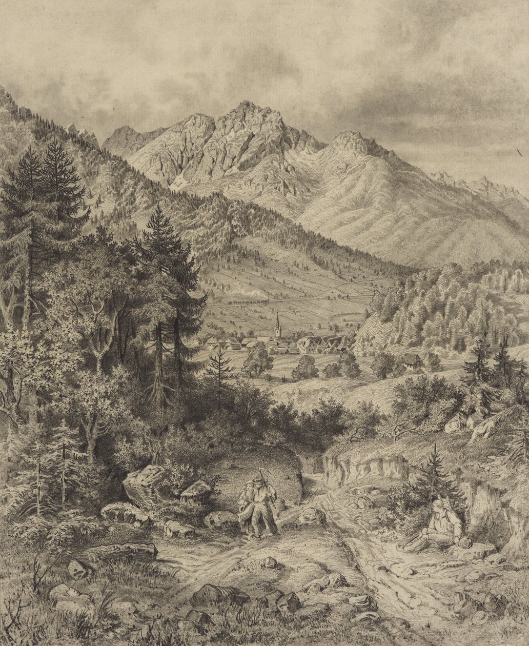 Alpenlandschaft mit Staffage alkotó: Leopold Blonder