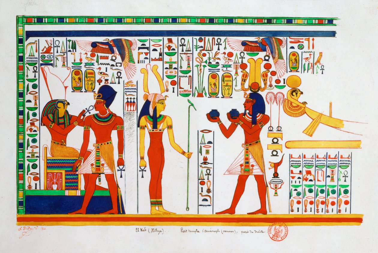 Falfestmény El-Kabból, Egyiptomból, 1841 alkotó: Nestor l