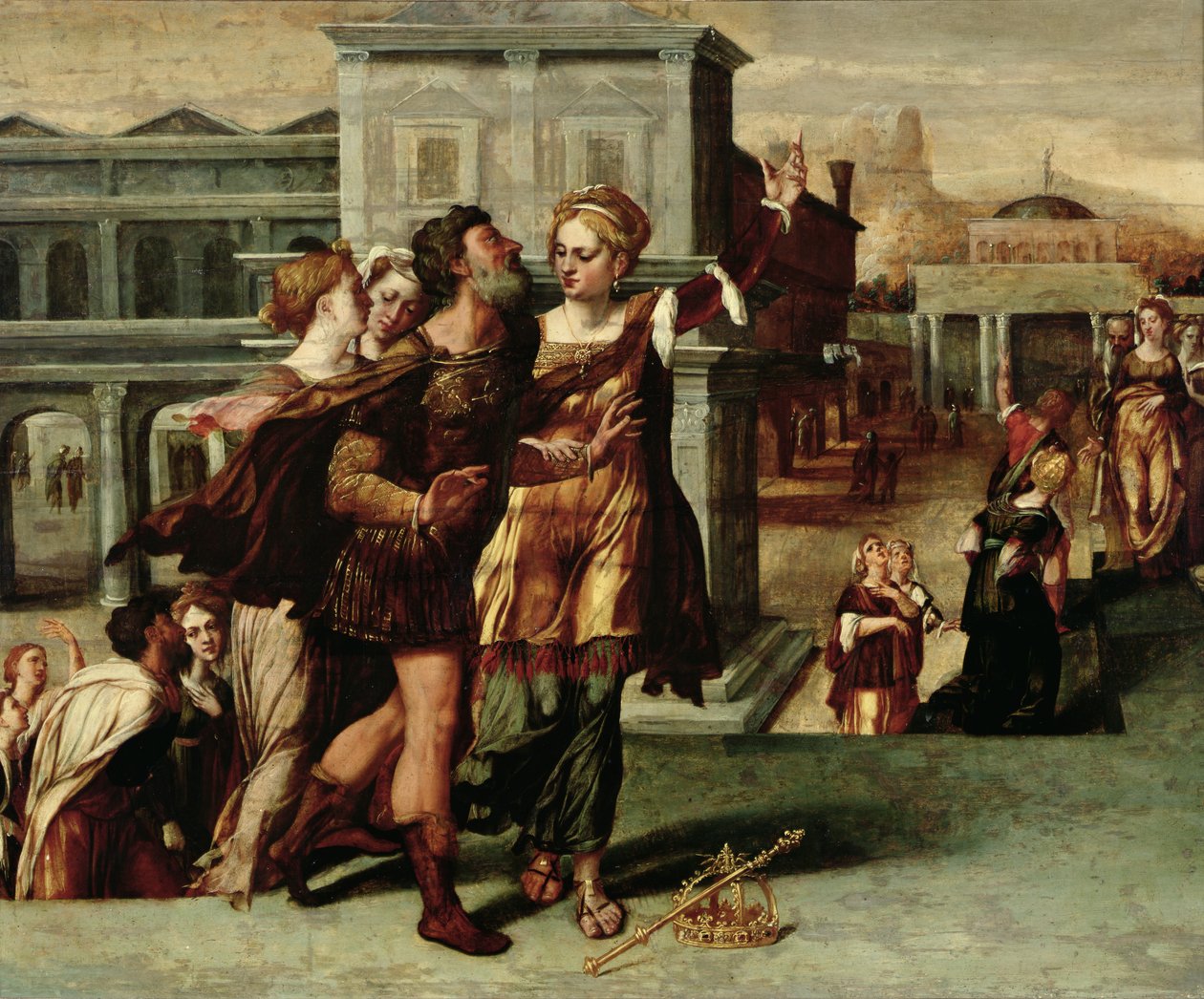 Augustus (i. e. 63-14) és a Tiburtine-szibilla, 1540-50 körül alkotó: Netherlandish School