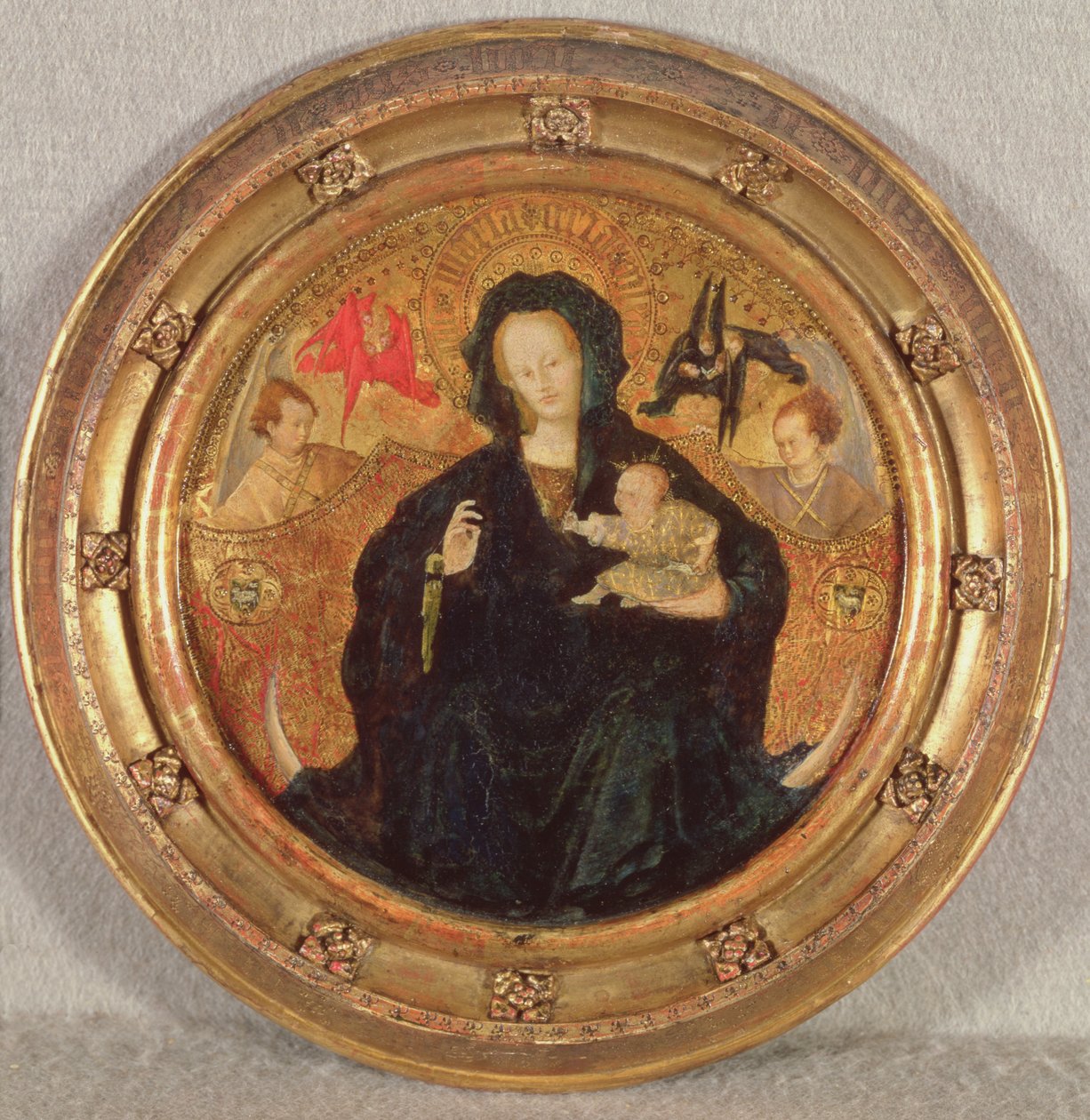 Madonna a Krisztus-gyermekkel írás, 1410-20 (olaj és aranylevél fán) alkotó: Netherlandish School