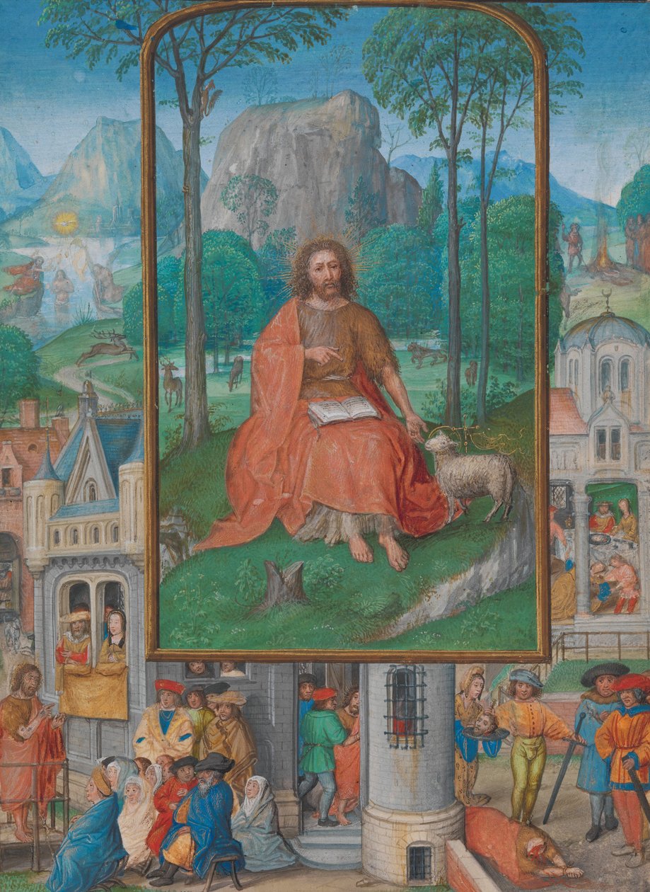 Kéziratos megvilágítás Keresztelő Szent János életének jeleneteivel, 1515 körül alkotó: Netherlandish School