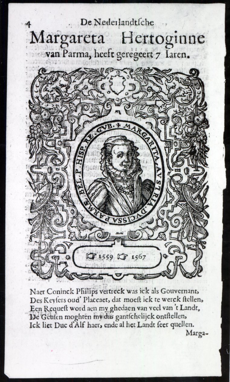 Pármai Margit, Hollandia kormányzója (nyomtatott) alkotó: Netherlandish School