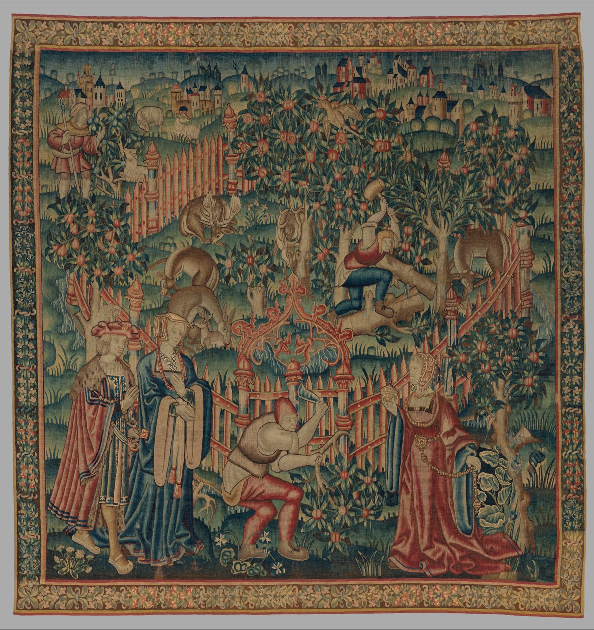 Favágók dolgoznak egy szarvasparkban, 1515-35 körül alkotó: Netherlandish School