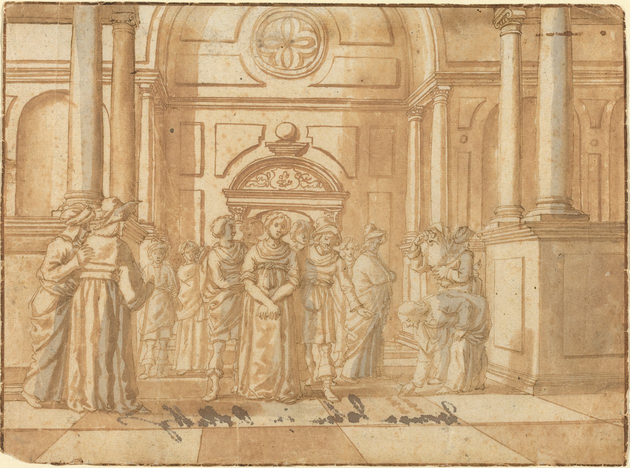 Krisztus és a házasságtörésen elhurcolt asszony alkotó: Netherlandish 16th Century
