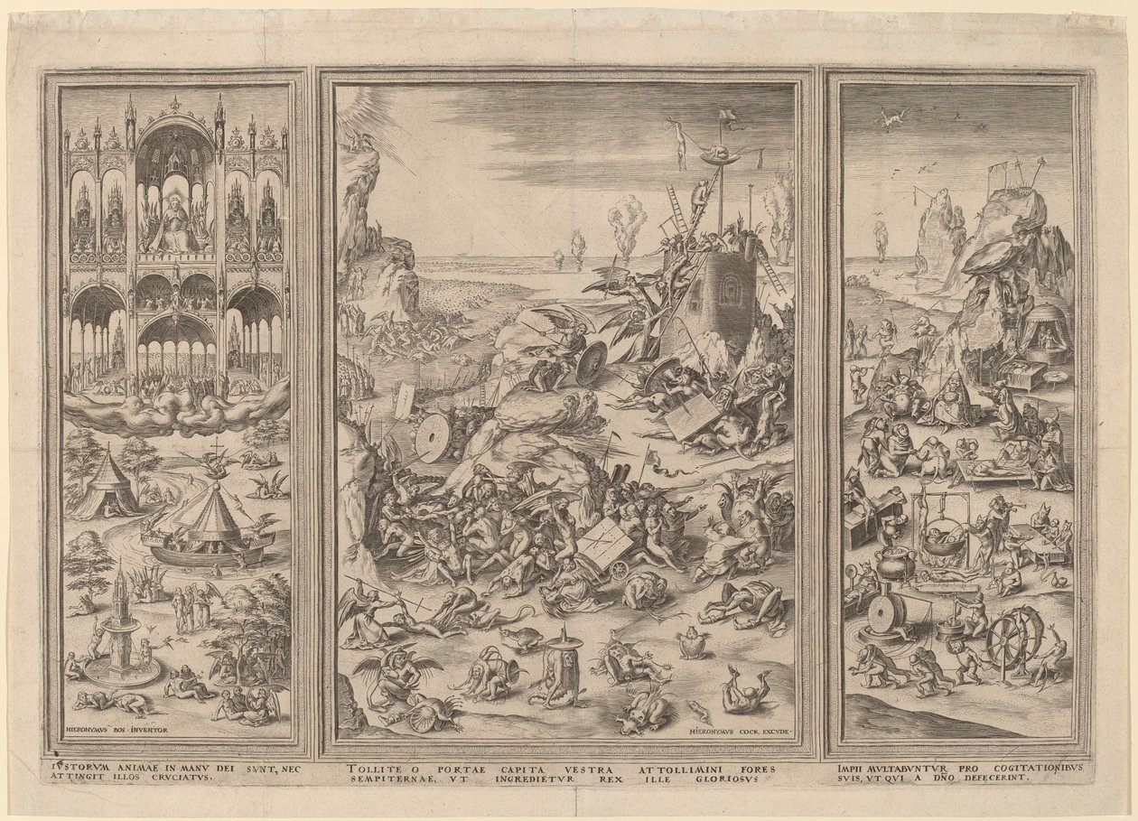 Az utolsó ítélet triptichonja alkotó: Netherlandish 16th Century after Hieronymus Bosch, Hieronymus Cock