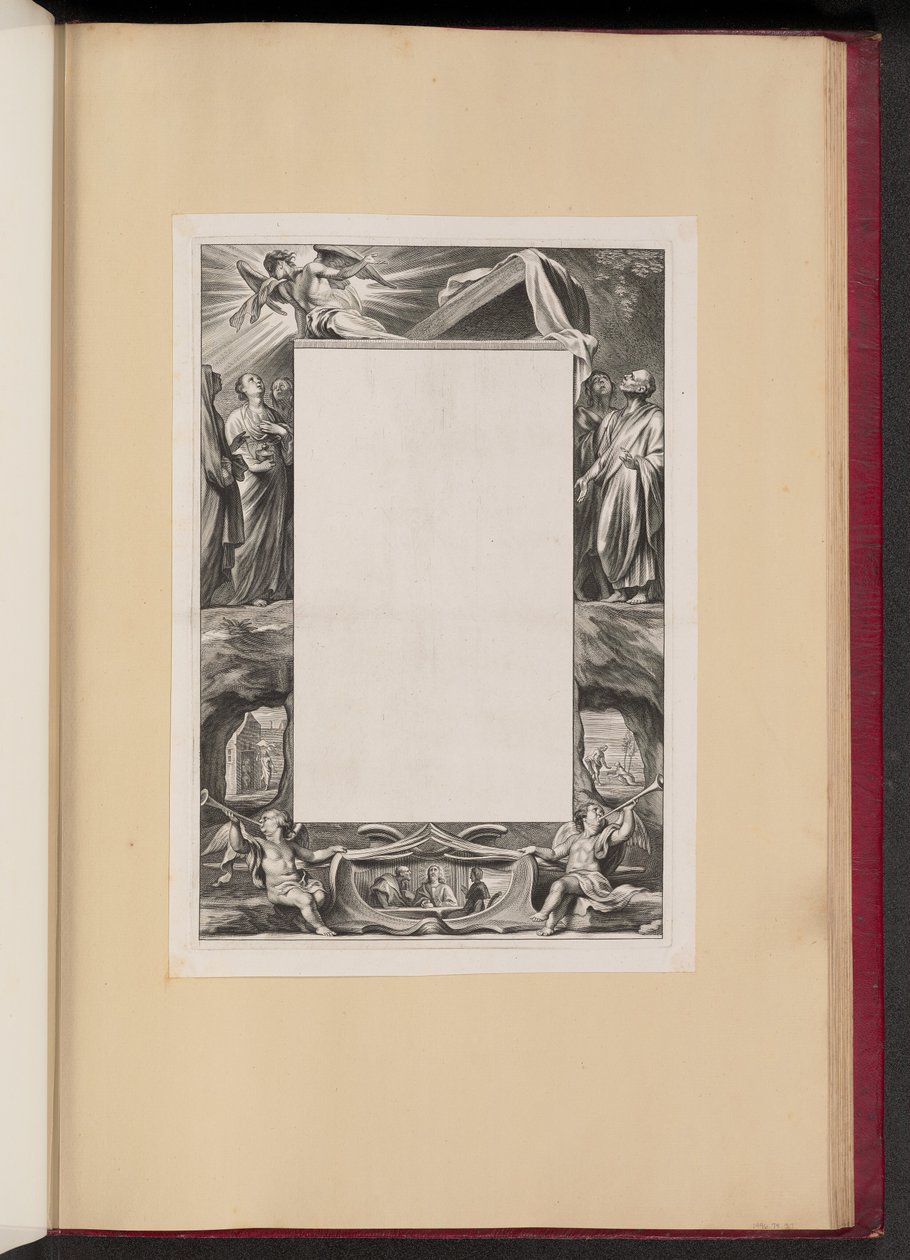 Szegély illusztráció szentekkel és jelenetekkel Krisztus életéből alkotó: Netherlandish 17th Century