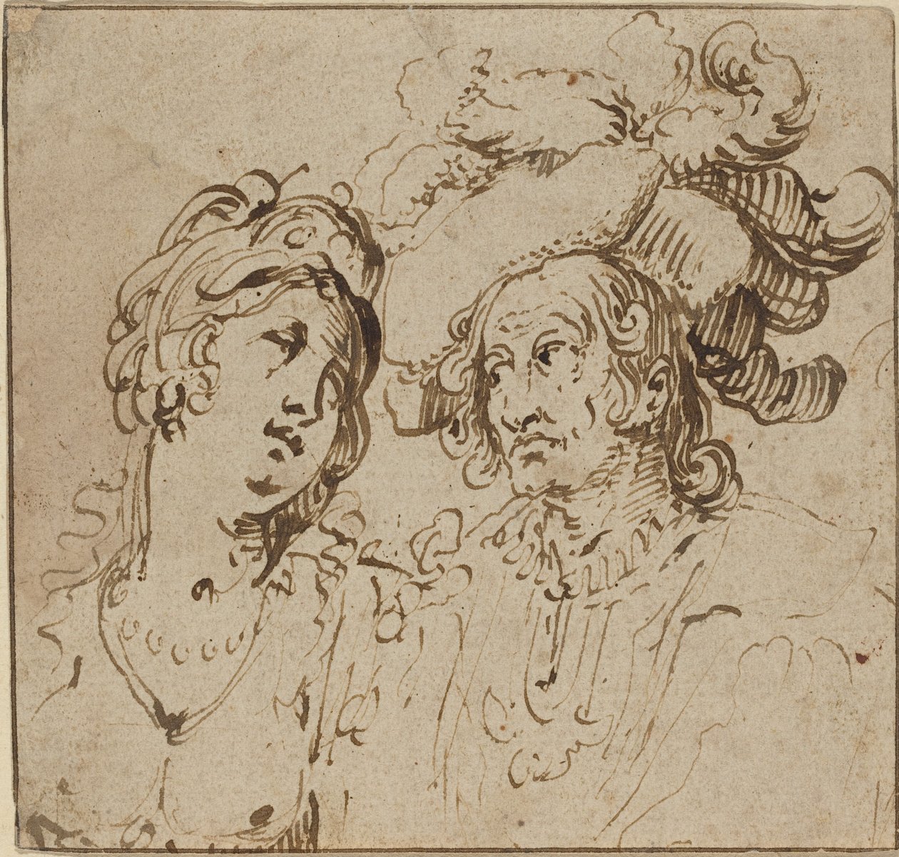 Cavalier egy szajhával alkotó: Netherlandish 17th Century