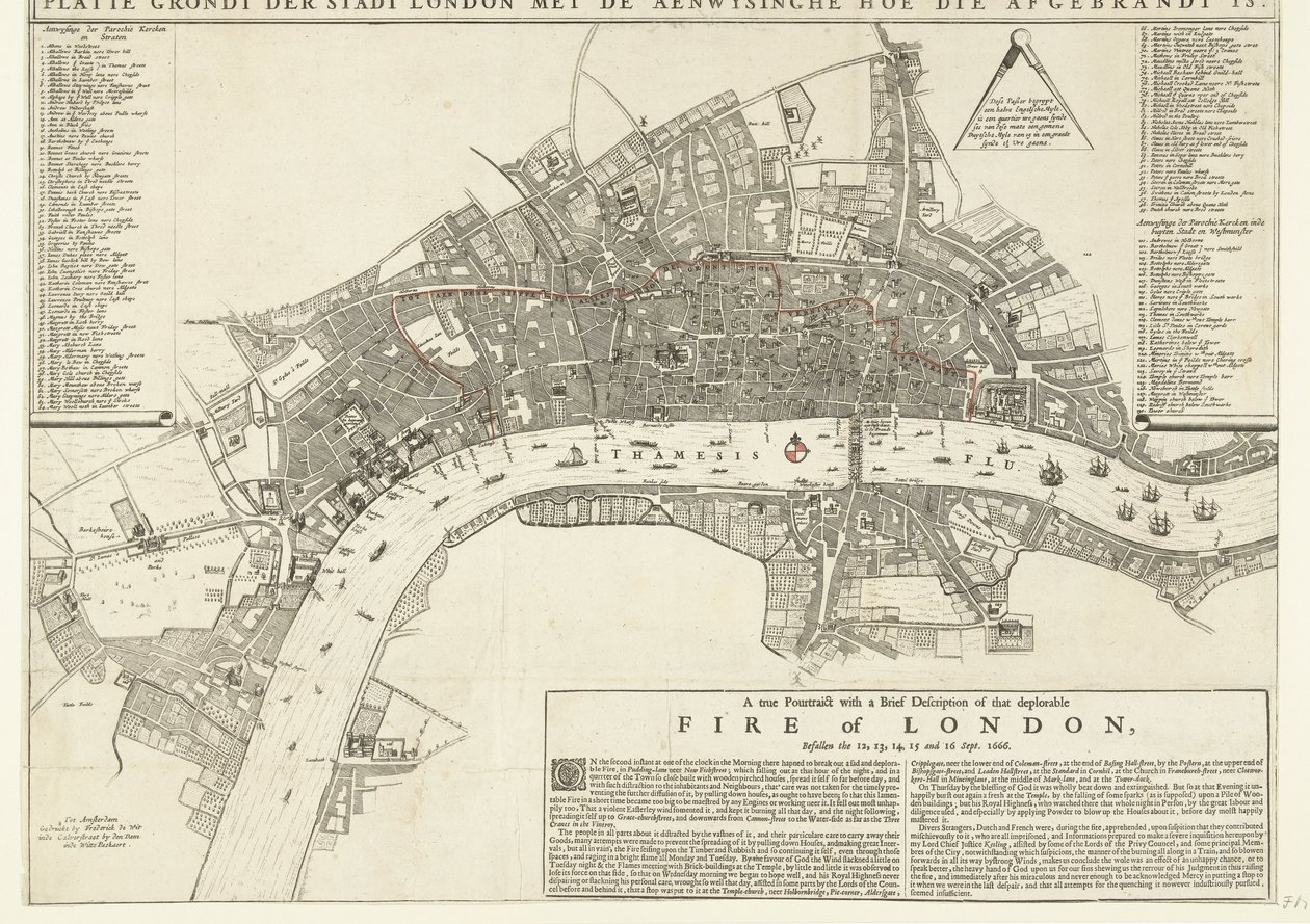 Igazi Pourtraict, rövid leírással a siralmas londoni tűzről, a Befallen the 12-ről alkotó: Netherlandish School