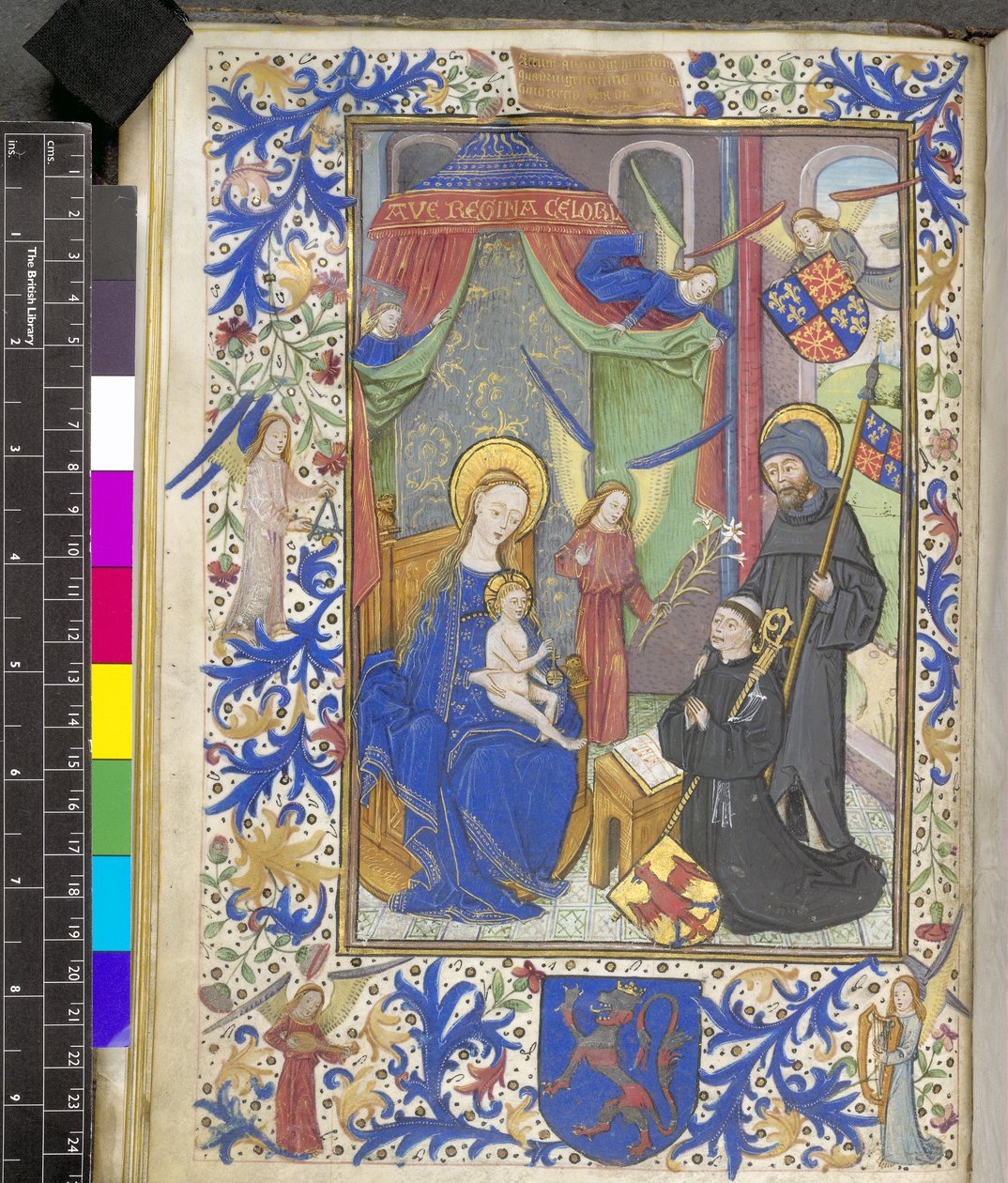 Adja hozzá a 17440 f.13v Liliom szűz és Willem van Bossunt patrónusát a Genti Misekönyvből alkotó: Netherlandish School