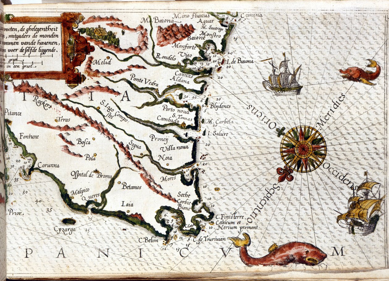 Finisterre-fok Luca J. Waghenaer tresoor de zeevaert portulánja nyomán, Leiden 1592 alkotó: Netherlandish School