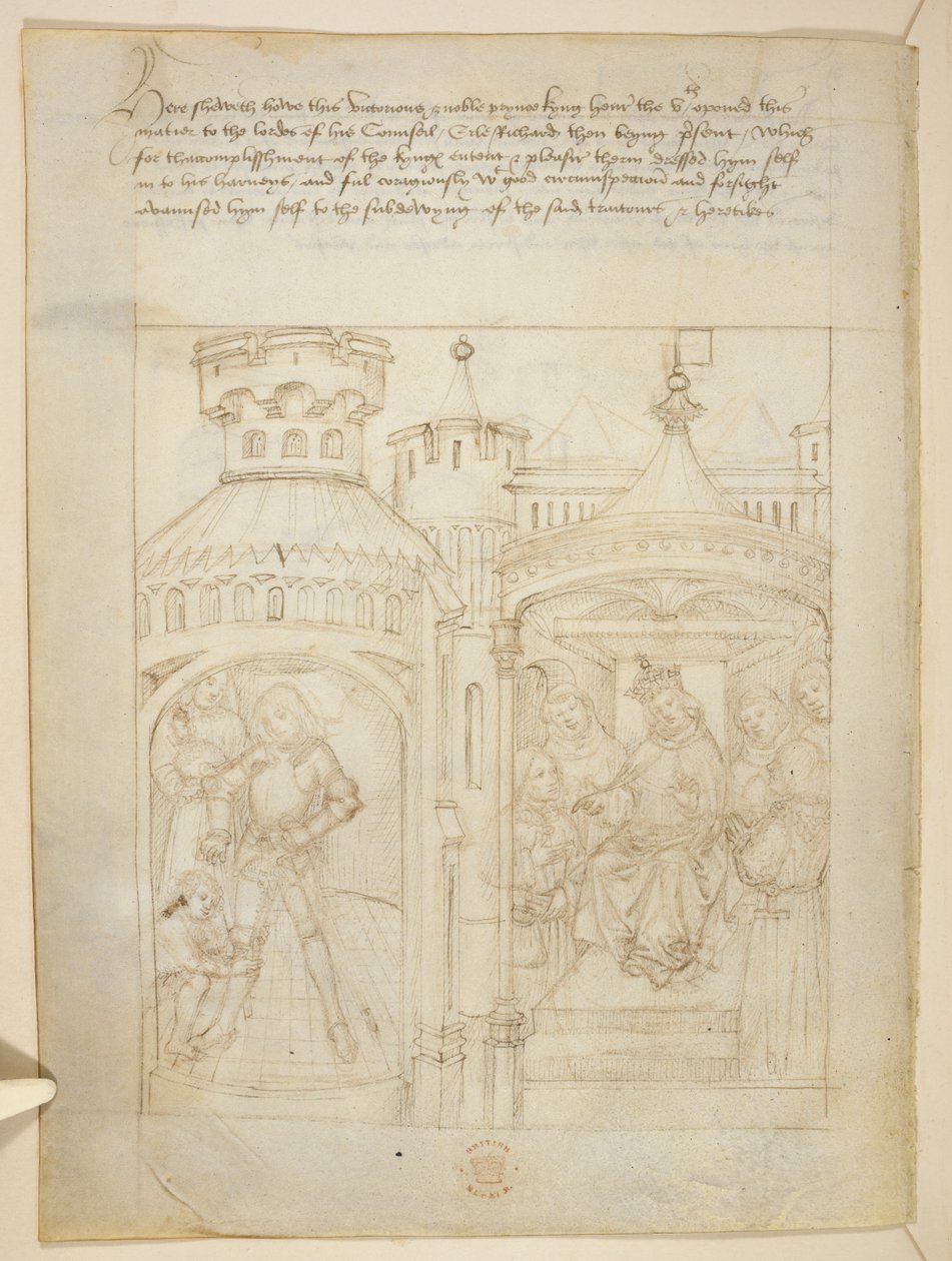Pamut Julius E. IV, art. 6, The Beauchamp Pageants, 1483 körül (tinta pergamen) alkotó: Netherlandish School
