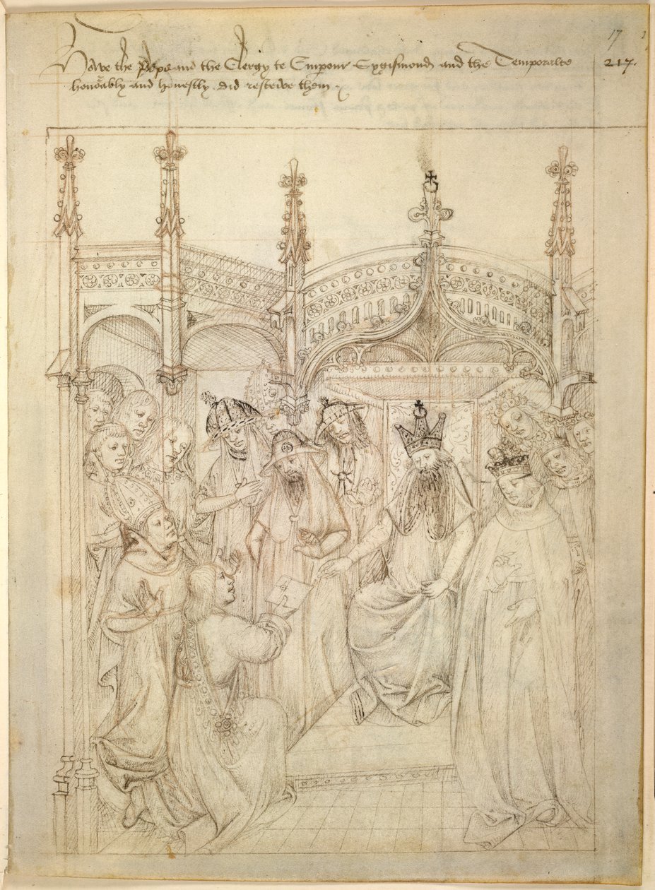 Pamut Julius E. IV, art. 6, The Beauchamp Pageants, 1483 körül (tinta pergamen) alkotó: Netherlandish School