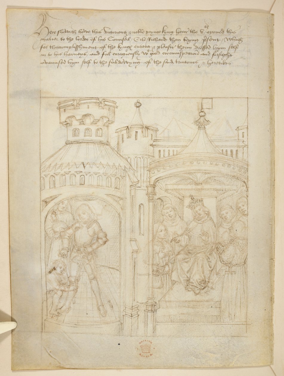 Pamut Julius E. IV, art. 6, The Beauchamp Pageants, 1483 körül (tinta pergamen) alkotó: Netherlandish School