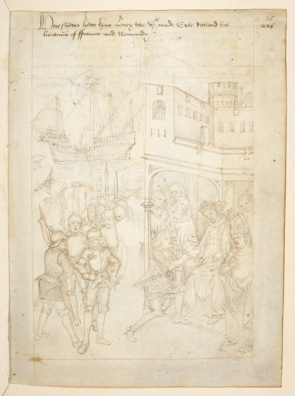 Pamut Julius E. IV, art. 6, The Beauchamp Pageants, 1483 körül (tinta pergamen) alkotó: Netherlandish School