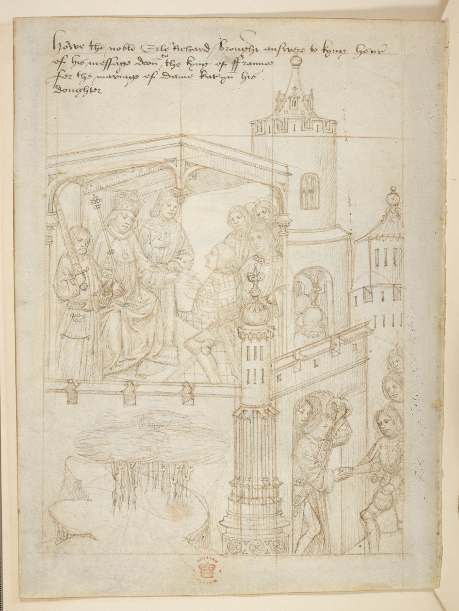 Pamut Julius E. IV, art. 6, The Beauchamp Pageants, 1483 körül (tinta pergamen) alkotó: Netherlandish School