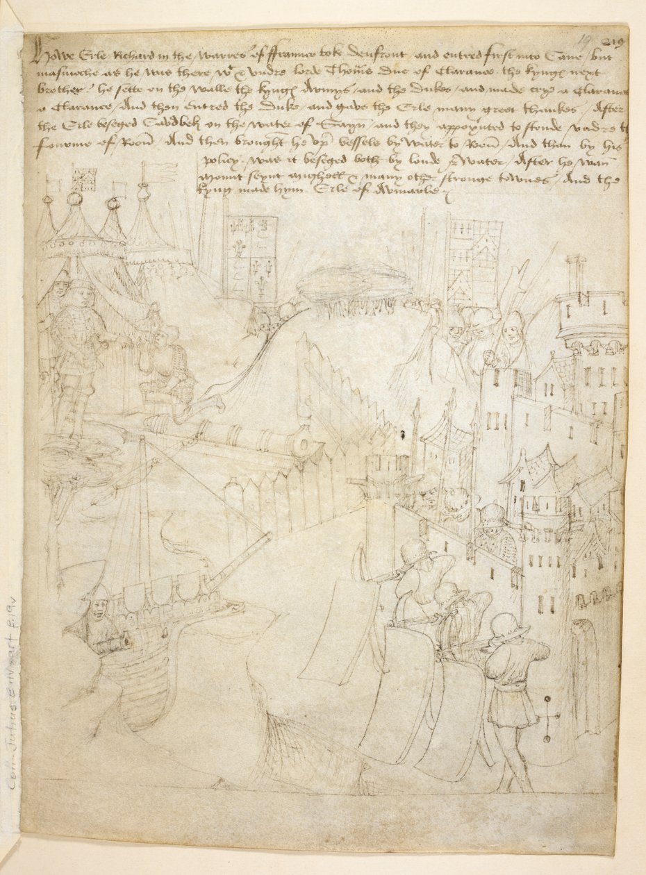 Pamut Julius E. IV, art. 6, The Beauchamp Pageants, 1483 körül (tinta pergamen) alkotó: Netherlandish School