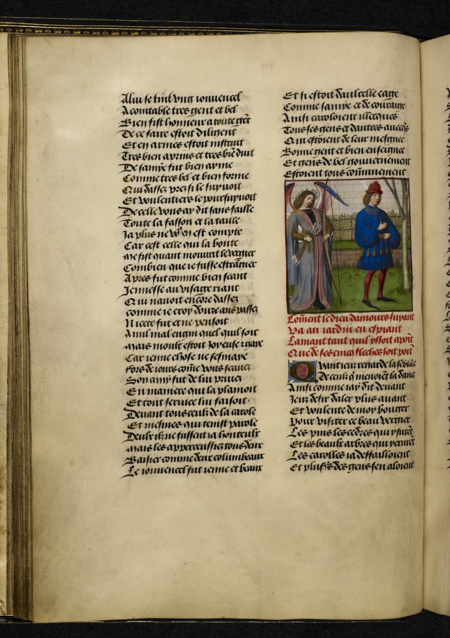 Harley MS 4425 f.18v Amors (a szerelem istene) és L