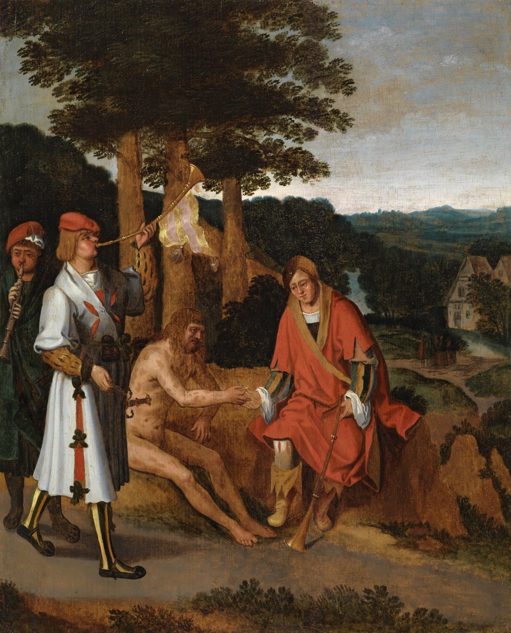 Jób és vigasztalói, 1530-40 körül alkotó: Netherlandish School