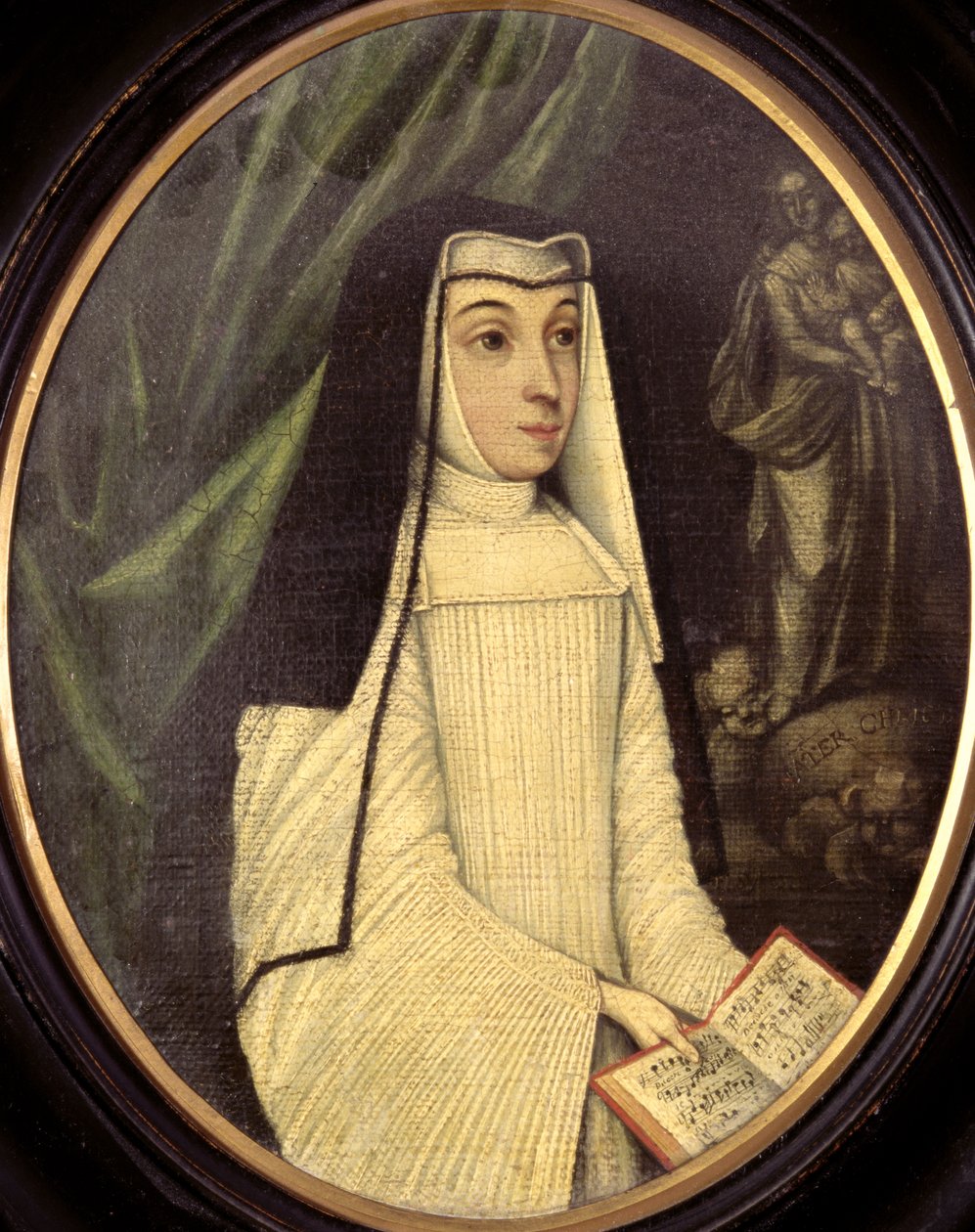 Mary Barbara Huddleston (1708-87) az Ágoston-i Kanonusok rendjének apácája szokásában a bruges-i angol kolostorban, 1727 körül alkotó: Netherlandish School