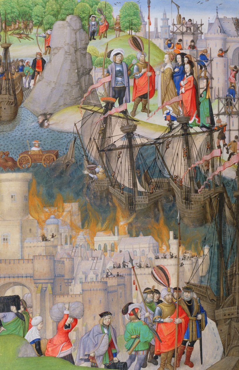 Ms 311 f.122 kontra Jelenetek az Aeneisből, Vergilius, 1472-73 alkotó: Netherlandish School