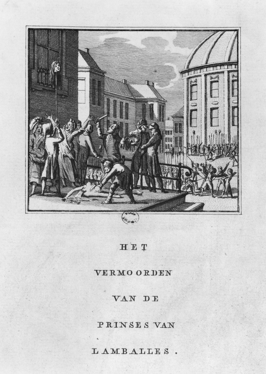 Marie Therese Louise de Savoie-Carignan, Lamballe hercegnőjének megcsonkítása 1792. szeptember 3-án alkotó: Netherlandish School