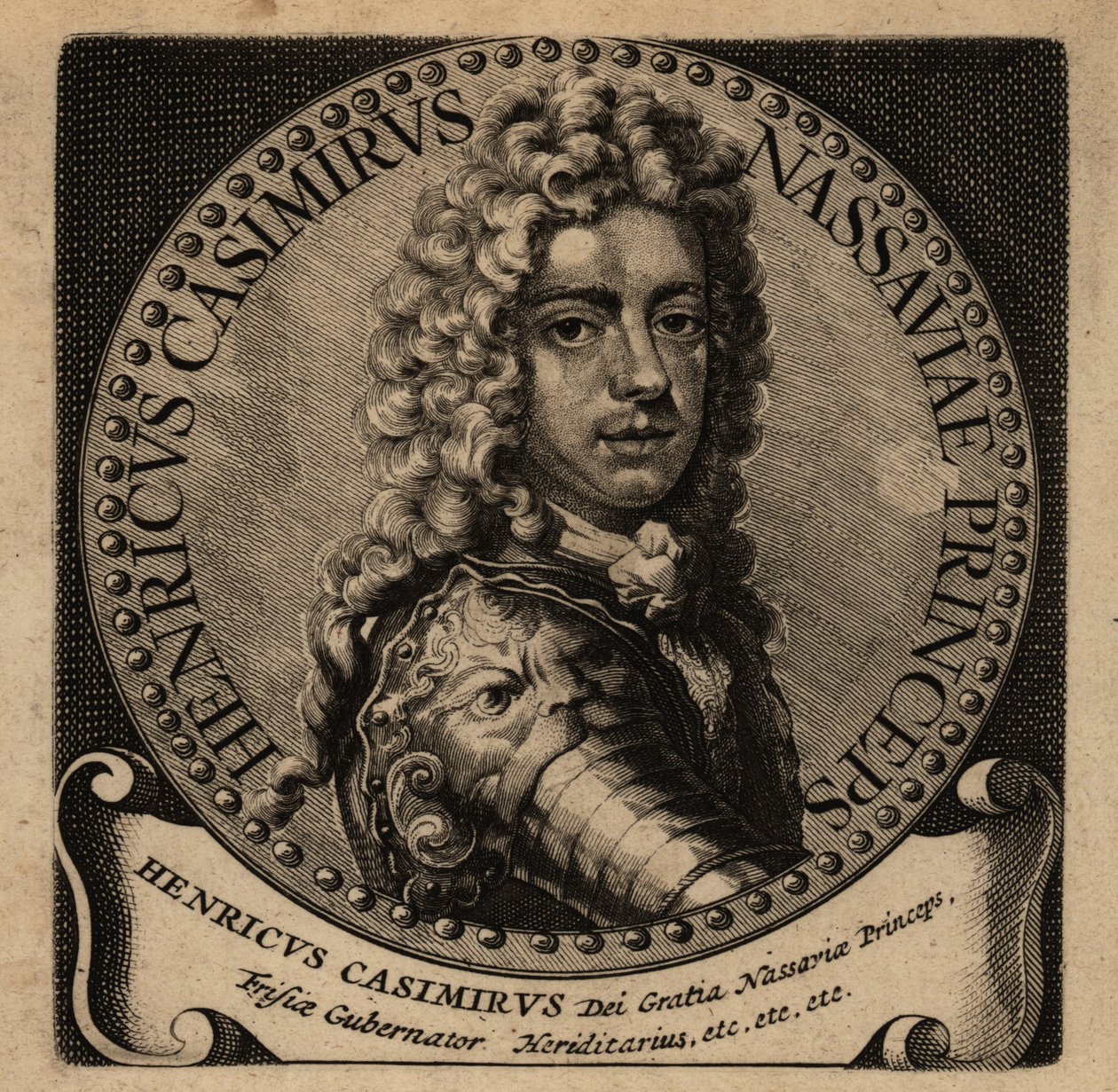 II. Henrik Kázmér Nassau-Dietz (1657-1696) portréja. alkotó: Netherlandish School