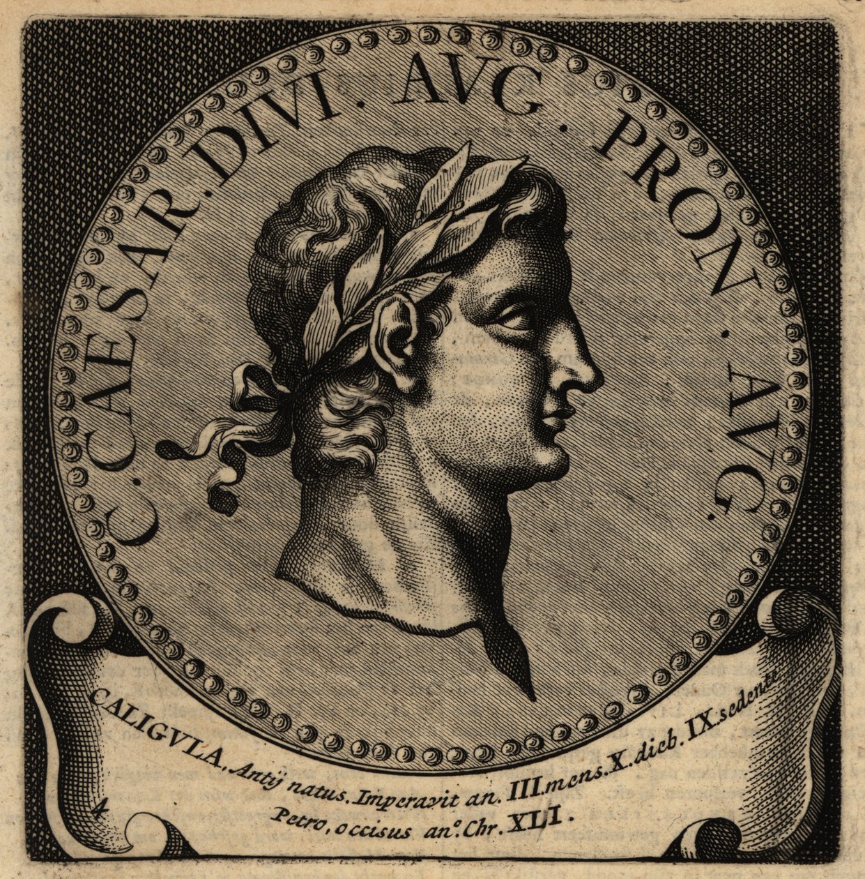 Caligula római császár portréja. alkotó: Netherlandish School