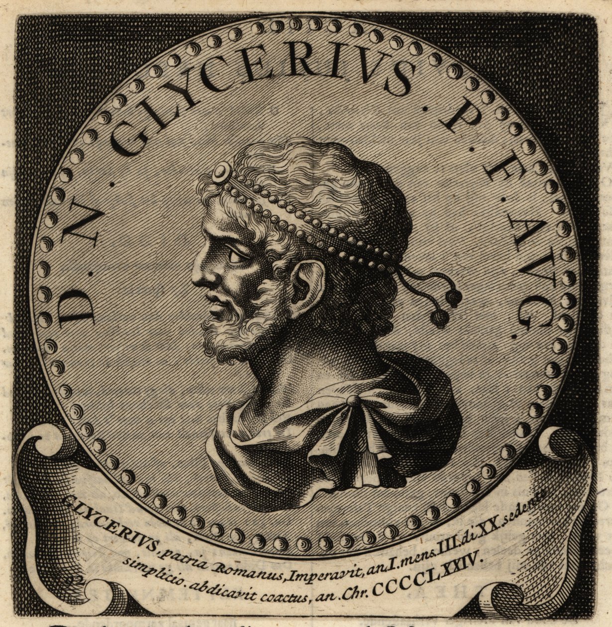 Glycerius római császár portréja. alkotó: Netherlandish School