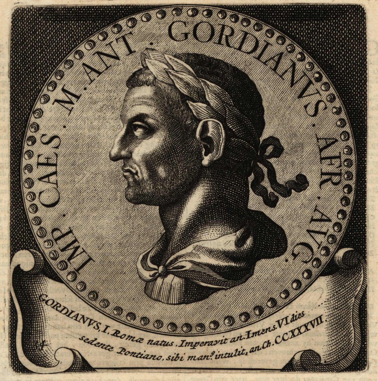 Gordianus római császár portréja. alkotó: Netherlandish School