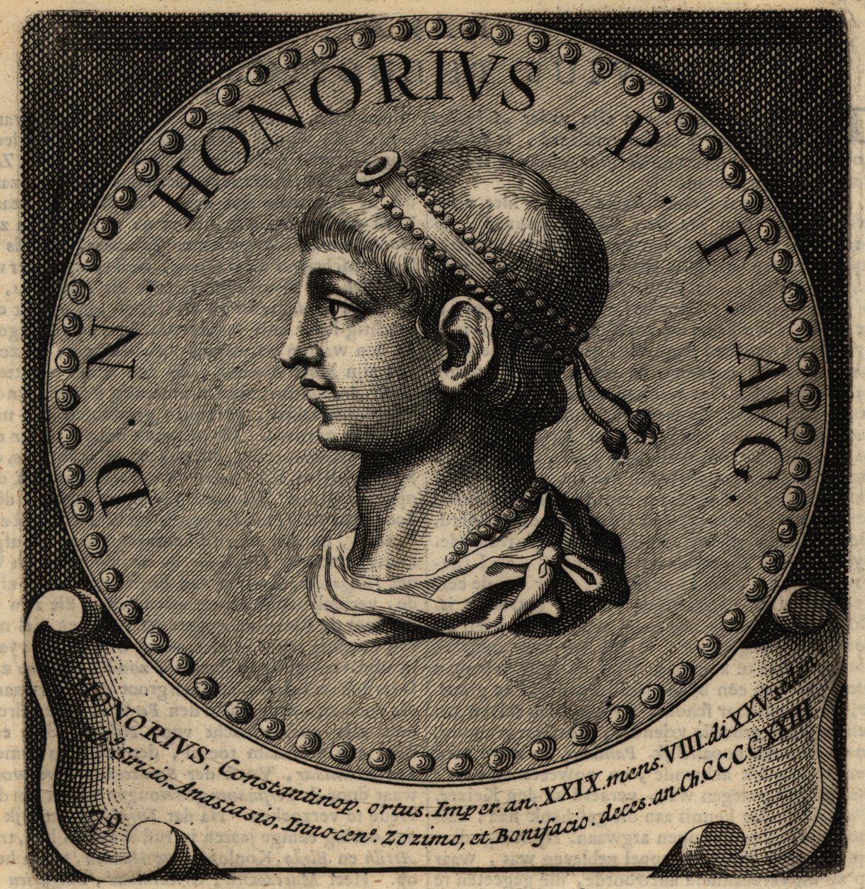 Honorius római császár portréja. alkotó: Netherlandish School