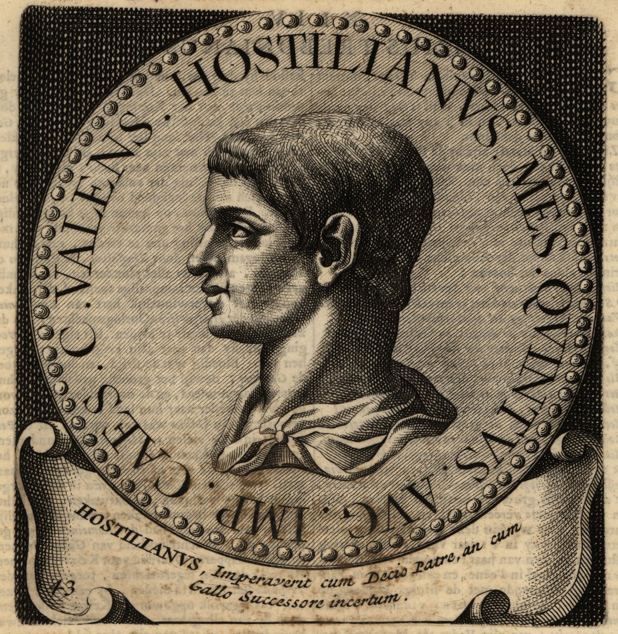 Hostilianus római császár portréja. alkotó: Netherlandish School
