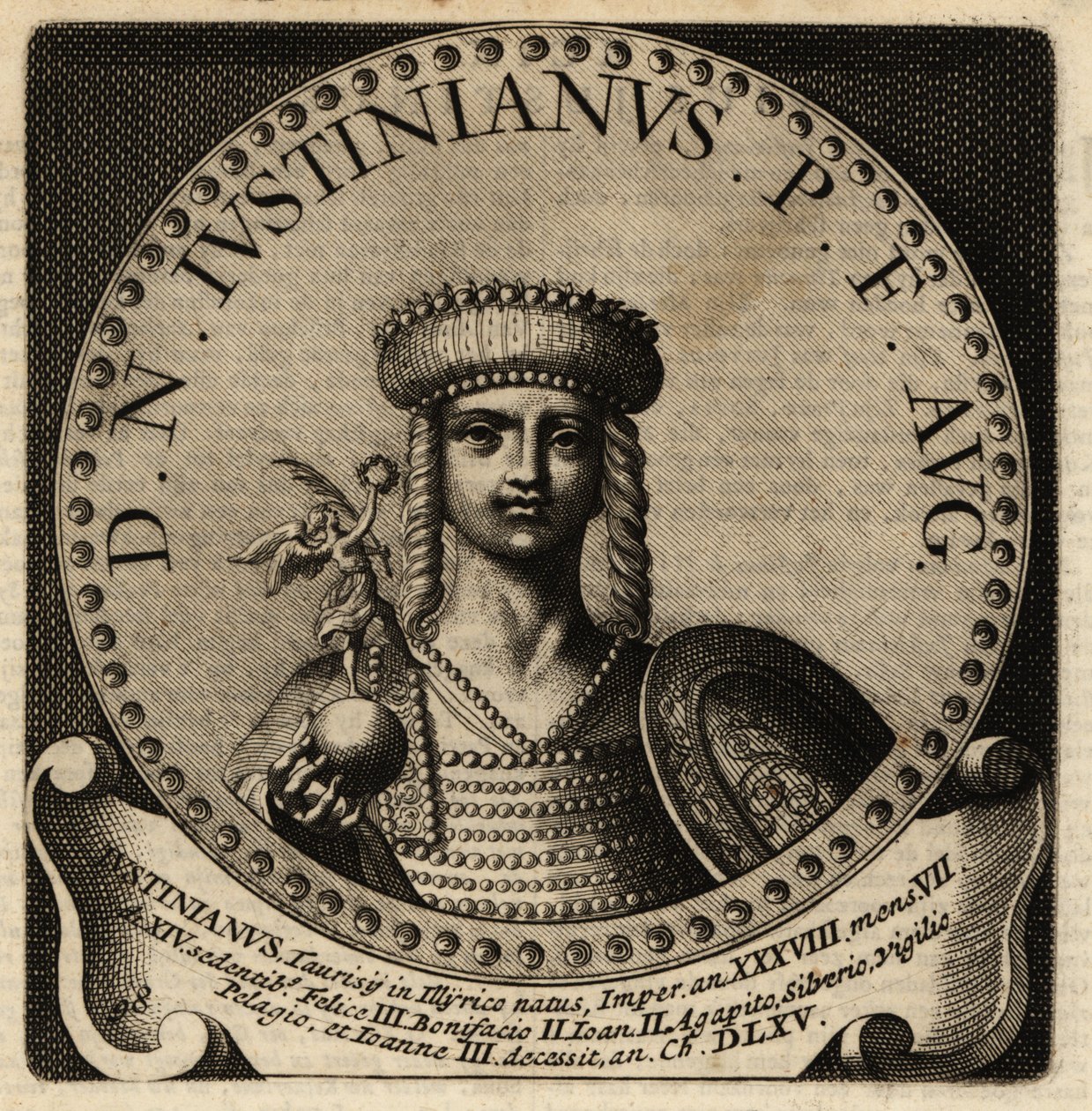 I. Justinianus római császár portréja. alkotó: Netherlandish School