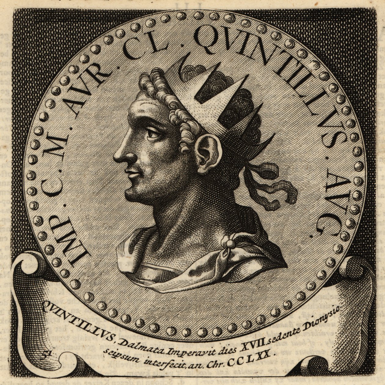 Quintillus római császár portréja. alkotó: Netherlandish School